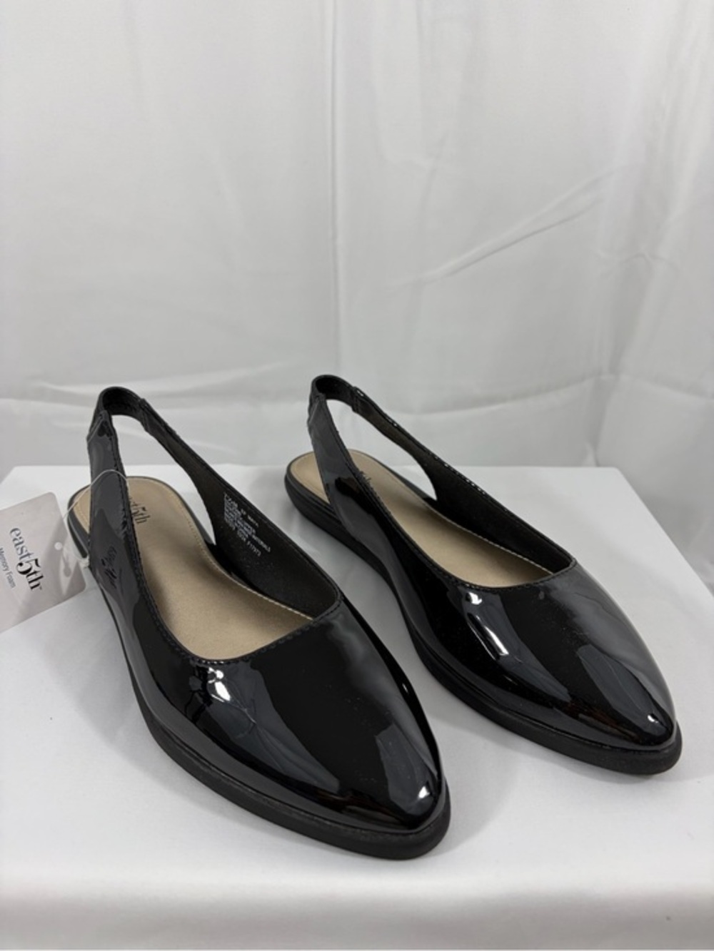 NWT East 5th Women’s Size 7.5 Black Slingback Flats Sleek Everyday Loafers